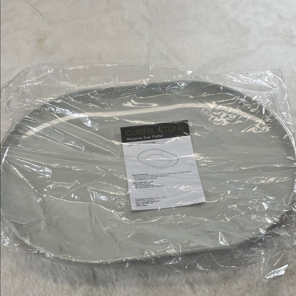 Curtis Stone Gray Melamine Oval Platter - Picture 1 of 4